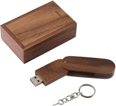 China Dark Walnut Wood USB 3.0 Drive Data Storage Memory Stick USB Flash Stick Pendrive 64gb With Wooden Box for sale