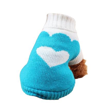 China Wholesale Viable Autumn And Winter Dog Clothes Valentine Lapel Strawberry Love Dog Valentine Sweater Pet Clothes for sale