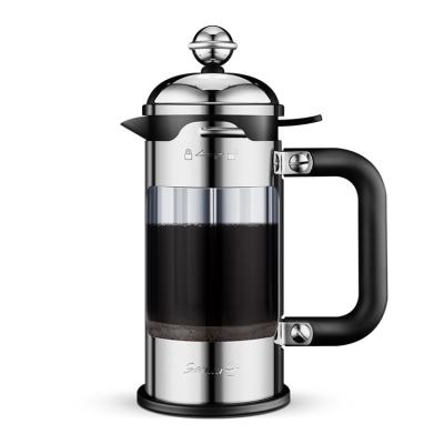 China LFGB Sustainable Grade Premium Portable All In One Stainless Steel Heat Resistant Glass Coffee French Press for sale