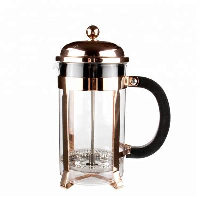 China Viable Hot Selling Custom Made Metal Stainless Steel Tea Infuser Coffee Maker With Plunger Stainless Copper French Press for sale