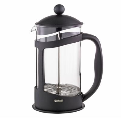 China Borosilicate Stainless Steel Handle Filter Coffee Maker Plunger Viable Classic Single Glass Bamboo French Press for sale