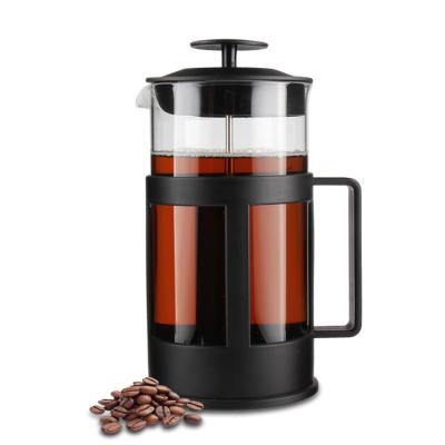 China New Hot Viable Amazon Wholesale 350ml Handle Holder Borosilicate Glass Large Plunger And Filter Black Plastic French Press for sale