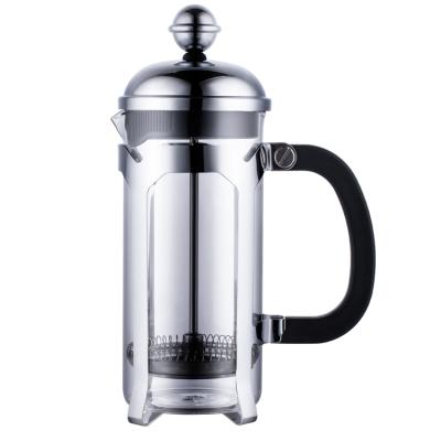 China Easy Sustainable New Design Using Stainless Steel Removable Borosilicate Glass Portable Filter French Press Logo for sale