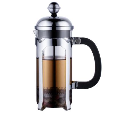 China Viable Factory Price Eco Customized French Metal Filter Mesh Borosilicate Glass Brew Tea Maker Percolator Pot Press Maker Coffee for sale