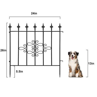 China Viable Wholesale Small Iron Outdoor Home Garden Rustproof Fence Decorative Fence Barrier for sale