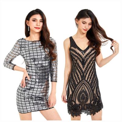 China 2022 Fashion Mini Sexy Club Dress Luxury Anti-Static Women Party Sparkly Dresses for sale