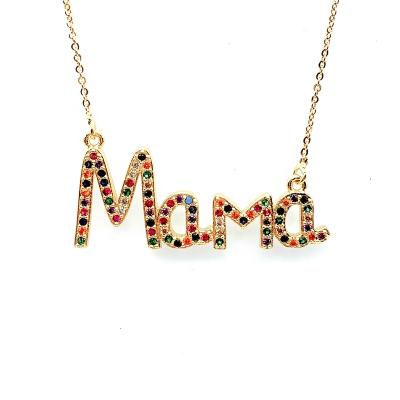 China New Hot Cute Instock Mom Jewelry Rainbow Jewelry Mom Mother's Day Necklace for sale