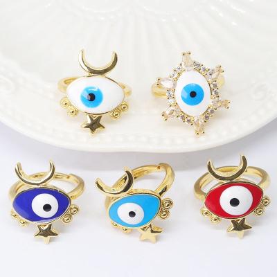 China FASHIONABLE Ring Women Evil Eyes Adjustable Rings Wholesale Evil Eyes Rings for sale