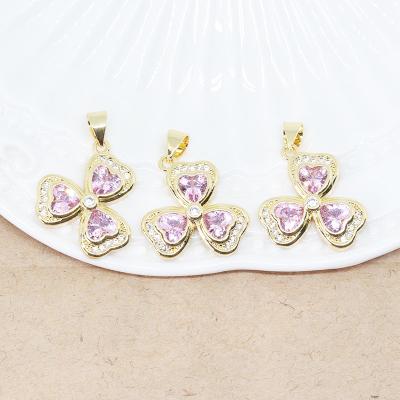 China New Design Fashion CLASSIC Zircon Women Pendant Flower 18k Gold Plated Pendant Jewelry for sale