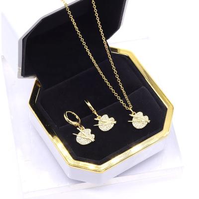 China CLASSIC Vintage Exaggerate Personality Gold Plated Simple Shaped Pendant Necklace Set for sale