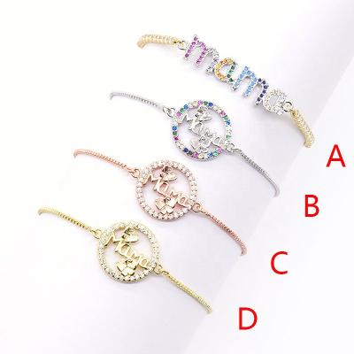 China Wholesale CLASSIC Fashionable Colorful Zircon Charm Trend 18K Gold Plated Bracelet, Best Mother's Day Gift for sale