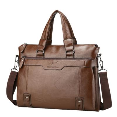 China Fashion best-selling color waterproof men's business vintage large capacity vintage PU leather handbag briefcase with large capacity for sale