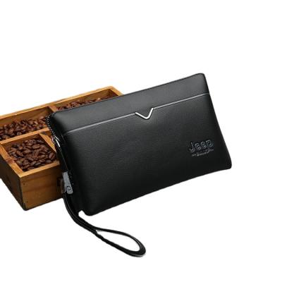 China Luxury Large Capacity Male Business Zipper Fashion Long Purse Men Leather Clutch Silver Clutch for sale