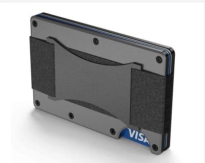 China Fashion RFID carbon fiber slim minimalist wallet for men card holder with cash strap factory for sale