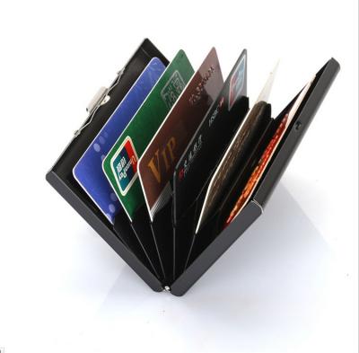 China RFID Card Holder Men RFID Blocking Small Thin Slim Aluminum Case Holder Anti-scan Credit Card Bag Money Bag Metal Male Wallet for sale