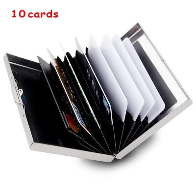 China RFID Card Holder Men RFID Blocking Small Thin Slim Aluminum Case Holder Anti-scan Credit Card Bag Money Bag Metal Male Wallet for sale