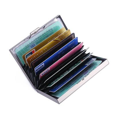 China Slim RFID Business Card Holder Case Metal Wallet Stainless Steel Credit Card Holder RFID Blocking Business Card Holder Wallet for sale