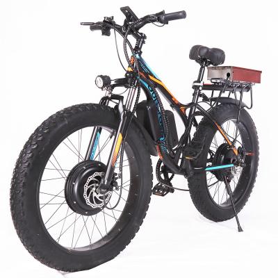 China Snow Electric Motorcycle Part 48v32ah 4000w Aluminum Alloy Electric Bicycle Mountain Bike Front and Rear Double Motor Electric Bicycle for sale