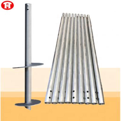 China FOR BASE Metal Support Piles Installation HDG Helical Screw Pile Helical Pipe For Solar Panel for sale