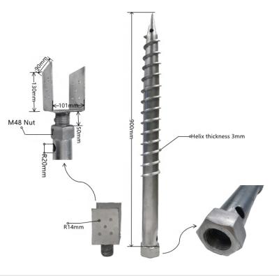 China Building Construction Adjustable Helical Pillar Head U Shape Pile And U Ground Screw Post Anchor for sale