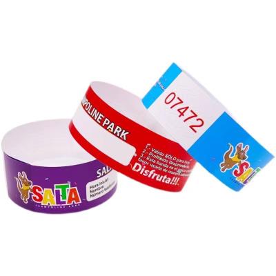 China Disposable Cheap Full Color Tyvek Custom Party Wristband Holiday Decoration Wholesale Security Event Party VIP Wristband Entrance for sale