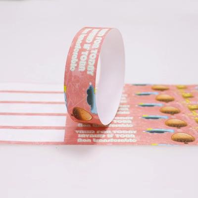 China Custom Cheap Printable Old Tear Resistant Foil Wristband Party Use Wristband Events Tyvek Paper Wristband for sale