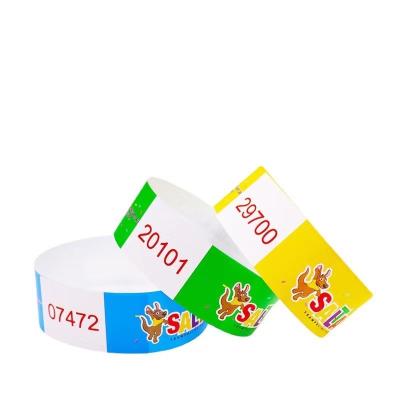 China Party Wristband Factory Wholesale Waterproof Paper Printing NFC Wristband 13.56mhz RFID Disposable Paper Wristband for sale