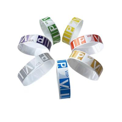 China Custom Printed Party Wristband Factory Direct Sale Dupont Tyvek Paper Wrist Bands Disposable Tearproof Paper Wristbands Ticket Wristbands for sale