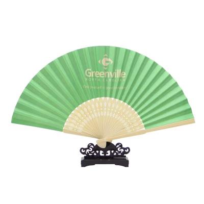 China Europe Beach Music Promotional Event Customized Print Fabric Hand Fan With Logo Engraved Logo for sale