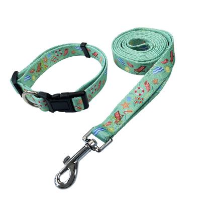 China Eco Friendly Custom Customize Brand Printing Dog Collar And Leash No Minimum Order Quantity for sale