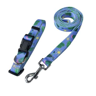 China High Quality Custom Customize Print Fabric Dog Collar With Leash Customize Size No Minimum Order Quantity for sale