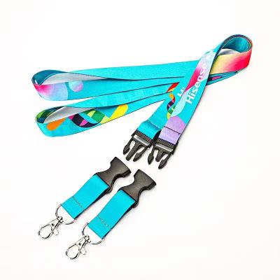 China Customized Full Color Sublimation Printing Lanyard For ID Card Holder With Detached Clip for sale