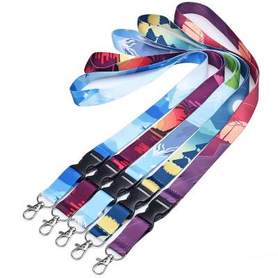 China Event ID Card Holder Lanyard Buckle Neck Sublimated Full Color Printing Detached Lanyard With Customize Logo for sale