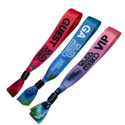 China Concert Cloth Sublimated Wristband With Printing VIP Wristbands With Clasp for sale