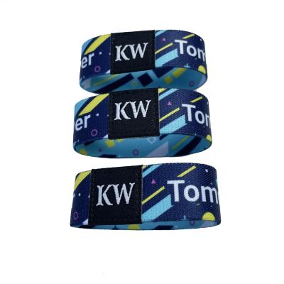 China Hot Selling Woven Custom Printing Elastic Wristband With Logo Usage For Festival for sale