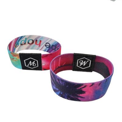 China Sublimated Sublimation Printing Elastic Wristband For Festival Event Cloth Wristband for sale