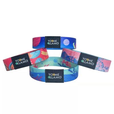 China Cute Sublimation Print Elastic Wristbands Wristbands Custom Pattern With Black Patch Logo for sale