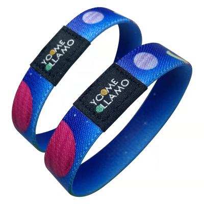 China Custom Sublimated Fabric Printing Wristbands With Woven Logo On Sale for sale