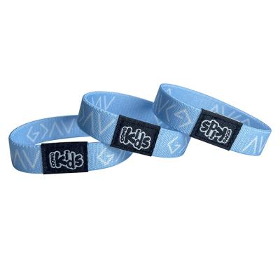 China Wholesale Promotional Kids Elastic Polyester Wristband Fabric Woven Elastic Wristband With Logo Customize for sale