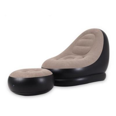 China Foldable Popular and Fashionable Styles Suitable for PVC Adult Foldable Inflatable Sofa Floating Air Leisure Chair with Footstool for sale