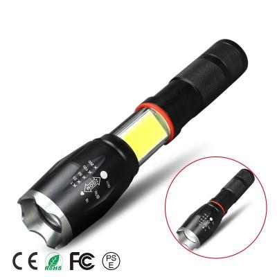 China Multifunctional Led Camping Flashlight Magnet Design T6 U2 Super Buzz Flashlight Emergency COB Torch Light Powerful Waterproof Tail Lamp Flashlight for sale