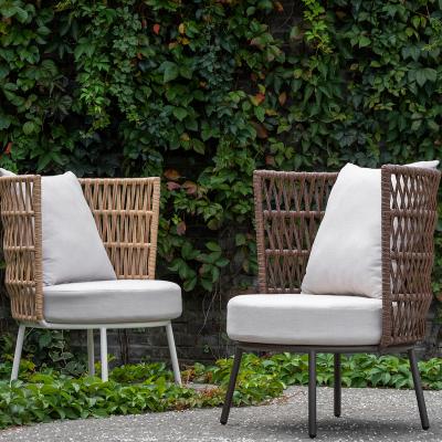 China Modern Aluminum Rattan Single Chair Set Outdoor Furniture Garden Living Room Rattan Oreintop Rattan Chair Rattan Dining Set for sale