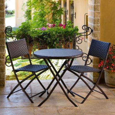 China Eco-Friendly\Weather Proof\UV Resistant\Water Resistant Patio Conversation Sets Small Outdoor Patio Set Modern Design Space Saving Patio Sets Chair And Table Furniture for sale