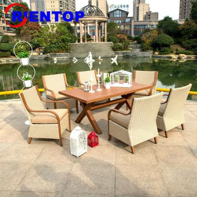 China Eco-freindly Orientop Rattan Aluminum Dining Set Outdoor Furniture Outdoor Dining Furniture Patio for sale