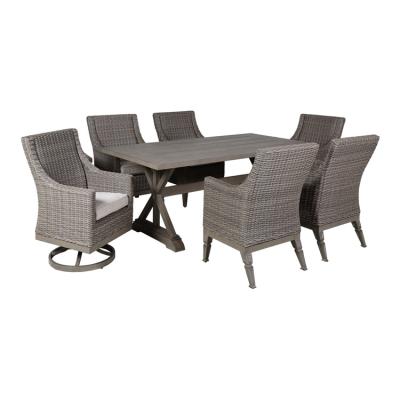 China Amazon Contemporary Bestselling 7 Piece Patio Outdoor Rattan Wicker Garden Furniture Dining Table Chair Sets for sale