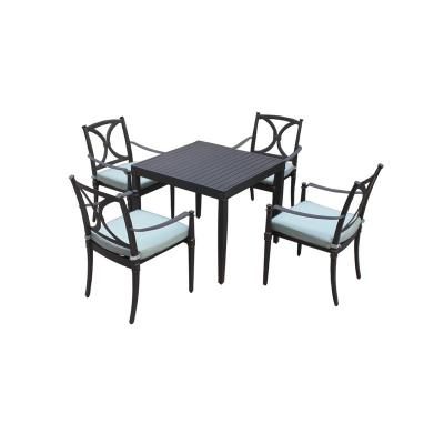 China Outdoor Aluminum Patio Conversation Furniture Garden Patio Dining Table and Chair Set Garden Sets for sale