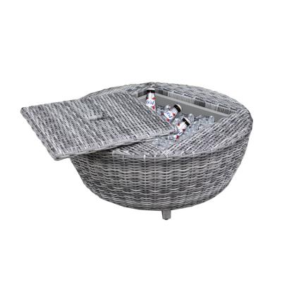 China Popular Contemporary Wholesale Ice Bucket Coffee Table Storage Container Set Outdoor Patio Garden Rattan Bar Furniture Sets for sale