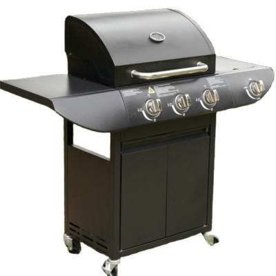 China Easily Assembled Patio Barbecue 3 Burners BBQ Cart With One Side Burner Gas Grill for sale