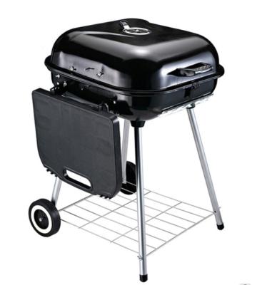 China Garden BBQ Outdoor Adjustable Size Rectangular Charcoal BBQ Grill and Smoker Cart Portable Charcoal Trolley BBQ Grill for sale