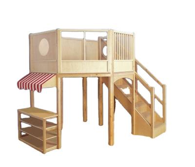 China Kindergarten Toddler Indoor Playset For Kindergarten Kids Grade Cheap Indoor Wooden Playground Slide On Sale for sale